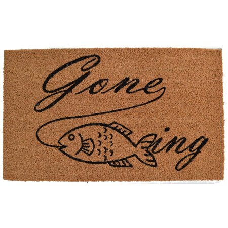 DECOR Imports   Rectangular Gone Fishing Doormat 578PVC